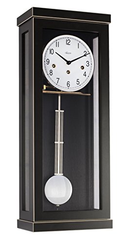 Hermle 70989-740341 Progressistische Wanduhr 4 4 Westminster, Schwarz 57 cm x 22,5 cm x 13 cm von Hermle