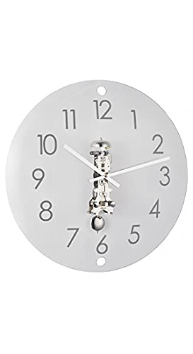 Hermle AVA 30906000791 Mechanische Wanduhr aus Glas, Nickel von Hermle