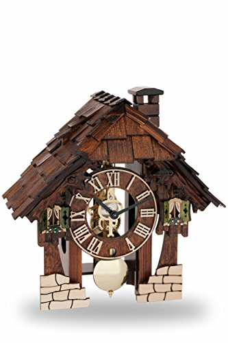 Hermle Kuckucksuhr Original Schwarzwalduhr Kuckuckuhr aus Echtholz mit mechanischem 8-Tage Laufwerk mit Glockenschlag. NEU Schwarzwalduhr 24cm- 23030-030711 von Hermle
