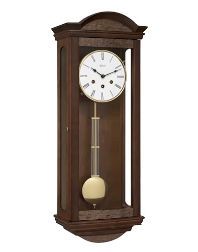 Hermle Pendelwanduhr in Wurzelholzoptik 71001-030341, 4/4 Westminster, Braun, 66cm x 25cm x 14cm von Hermle