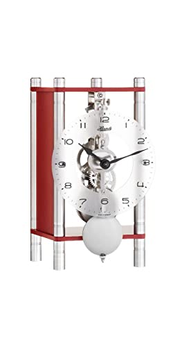 Hermle Skelett-Tischuhr mit eloxierten Aluminiumsäulen - Trapez 23036-360721, arabisches Zifferblatt Glas, Rot, Werk vernickelt, 19,5cm x 11cm x 9cm Hermle Skelett-Tischuhr mit eloxierten Aluminiumsäulen - Trapez 23036-360721, arabisches Zifferblatt Glas, Rot, Werk vernickelt, 19,5cm x 11cm x 9cm von Hermle