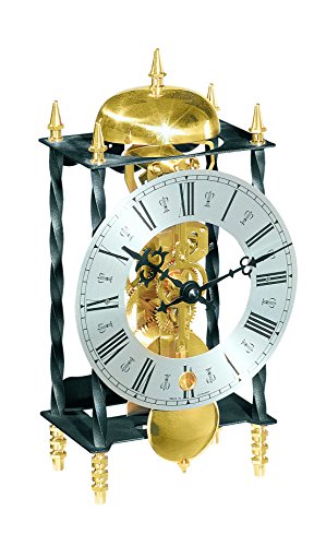 Hermle Uhrenmanufaktur Tischuhr, Schmiedeeisen, Schwarz, 24cm x 13cm x 9,5cm von Hermle