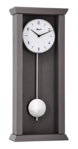 Hermle 71002-U82200 Avantgardistische Pendelwanduhr Quarz, Barista Grau, 57cm x 24,5cm x 10cm von Hermle