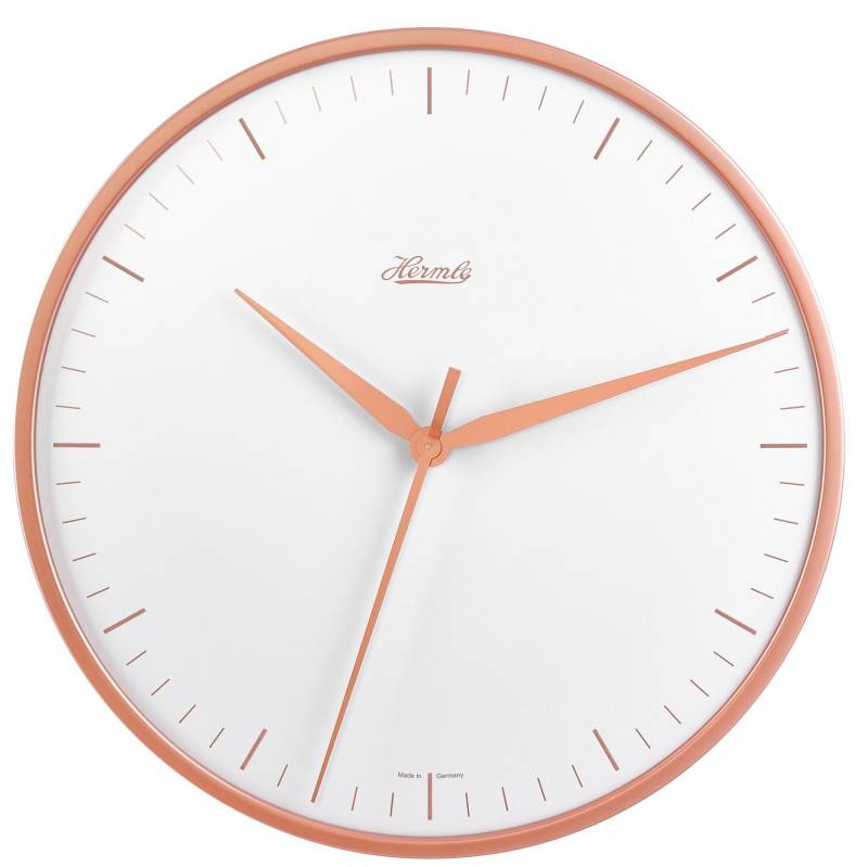 Hermle Wanduhr 30918-V52100 Quarz, Gehäuse Rosé (geräuscharmes Uhrwerk) von Hermle