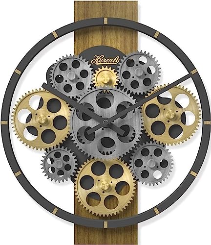 Wanduhr mit drehenden Zahnrändern Hermle Multicolor 30105-002100 30B x 30H cm von Hermle