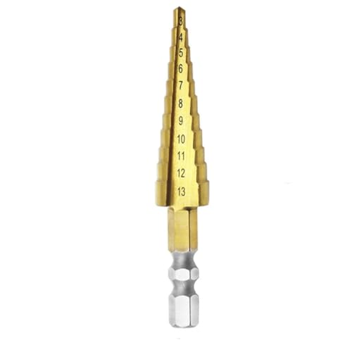 Hermosiey 3-13 mm HSS Stufenbohrer mit Gerader Nut, für und Metall, Lochschneider, Kernbohrer, Pagodenbohrer von Hermosiey