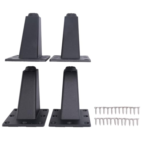 Hermosiey 4 StüCke 8 Cm Verstellbare Metall MöBel Bein Tisch Platten SchräNke Aus Aluminium Legierung FüßE Schlaf Sofa TV Schrank Beine - Schwarz von Hermosiey