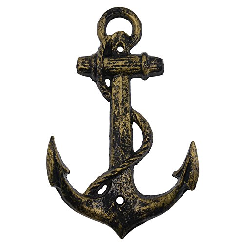 Nautical Anchor Hooks Antique Bronze Gusseisen Dekorative Wandhaken, Schätze der Karibikinseln von Herngee