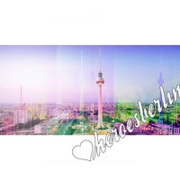 Berlin Panorama | City Wohnzimmer Pop Art Bild Kunst Contemporary Modern Limited Edition Streetart Urban von HeroesberlinPopArt