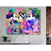 Leinwand Pop Art Kunst Geschenke Für Freundin Hochzeitstag Geburtstag Malerei Pop Art Graffiti Acryl von HeroesberlinPopArt