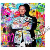 Pop Art | Bild Kunst 007 James Bond Contemporary Modern Limited Edition| Streetart Urban Pink Panther Graffiti von HeroesberlinPopArt