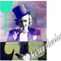 Pop Art | Bild Kunst Leinwand Wanddeko Marlene Dietrich Zwanziger Contemporary Modern Streetart Berlin Urban Gelb von HeroesberlinPopArt