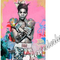 Pop Art | Bild Wanddekoration Leinwand Kunst Contemporary Modern Boxen2 Basquiat Streetart Graffiti Berlin von HeroesberlinPopArt