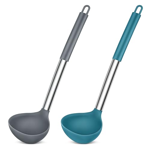 Herogo 2 Pieces Soup Ladle (Grey & Blue) von Herogo