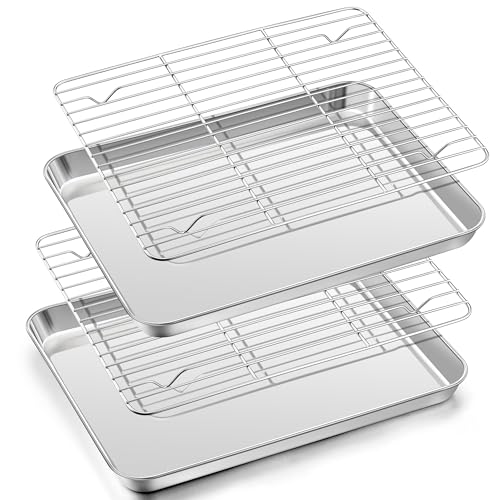 Herogo Backblech mit Abkühlgitter Set, Edelstahl Kuchenblech mit Kuchengitter (2 Backbleche, 2 Abkühlgitter), Großes Rechteckig Ofenblech mit Backofengitter Auskühlgitter zum Backen, 31,5x24,5 cm Herogo Backblech mit Abkühlgitter Set, Edelstahl Kuchenblech mit Kuchengitter (2 Backbleche, 2 Abkühlgitter), Großes Rechteckig Ofenblech mit Backofengitter Auskühlgitter zum Backen, 31,5x24,5 cm von Herogo