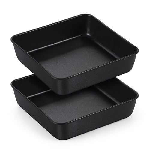 Herogo Backform 2er Set, Edelstahl eckige Tortenform Auflaufform, 15x15x5 cm, Brownie Kuchenform für Brownie, Lasagne,Einteiliges Formteil & Spülmaschinengeeignet von Herogo