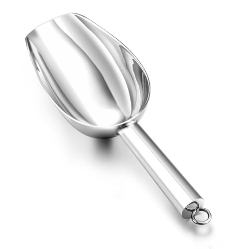 Herogo Mehlschaufel, Edelstahl Eisschaufel, kleine Abwiegeschaufel für Mehl Futter Kaffee Lebensmittel Süßigkeiten, Abfüllschaufel für Küche, Bar, Hochzeit, Buffet, Party, Spülmaschinenfest von Herogo