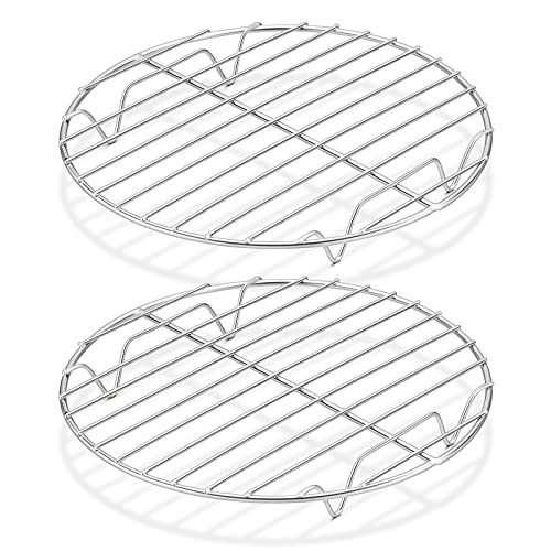 Herogo Kuchengitter, 2 Stück Kuchengitter Abkühlgitter aus Edelstahl, Rund Auskühlgitter zum Kühlen Backen Kochen Dämpfen, Rostfrei & Glatter Rand, Ofen und Spülmaschinenfest, Metall Silber, Ø 27cm von Herogo