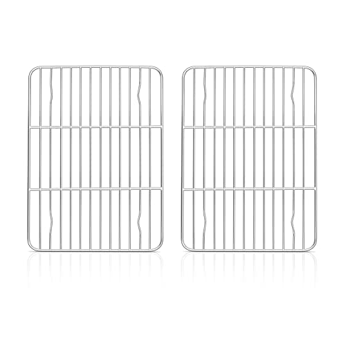 Herogo Kühlgitter 2er-Set, Edelstahl-Drahtgrillrost zum Backen, Braten, Kühlen, 22 x 16 x 1,5 cm, kleines rechteckiges Ofenregal für Kuchen, Kekse, Brot, ofenfest und spülmaschinenfest Herogo Kühlgitter 2er-Set, Edelstahl-Drahtgrillrost zum Backen, Braten, Kühlen, 22 x 16 x 1,5 cm, kleines rechteckiges Ofenregal für Kuchen, Kekse, Brot, ofenfest und spülmaschinenfest von Herogo
