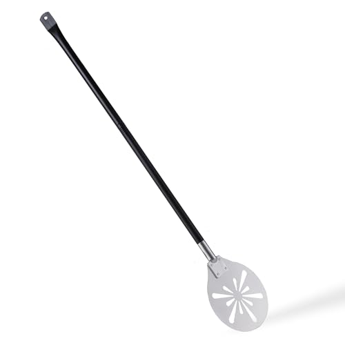 Herogo Pizzaschaufel, 8 Zoll Edelstahl perforiert Pizzaschieber, Metallzubehör Werkzeug mit abnehmbarem Griff, glatte Oberfläche & Backofen sicher, 8 inch von Herogo