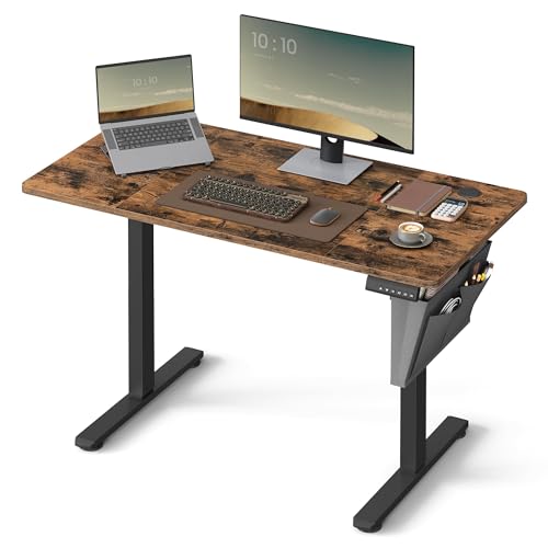 Herpaty Höhenverstellbarer Schreibtisch elektrisch, Verstellbarer Tisch, Steh-Sitz Tisch Stehpult Verstellbarer Computertisch,für Büro (120 * 60 cm) von Herpaty