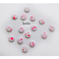 Pink Weiß Set 8 Magneten Herr Fuchs Punkte Kleckse von HerrFuchs