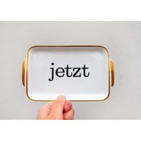 Wandteller Herr Fuchs Jetzt Typo Goldrand 17cm Platte Wohnen Vintage von HerrFuchs