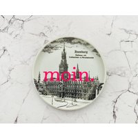 Wandteller Herr Fuchs Typo Neonpink Moin. Mini Rathaus/Hamburg 10cm von HerrFuchs