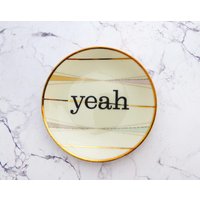 Wandteller Yeah Typo Herr Fuchs Mini 11cm Gold Streifen/ Linie Muster Bunt Wandteller Yeah Typo Herr Fuchs Mini 11cm Gold Streifen/ Linie Muster Bunt von HerrFuchs