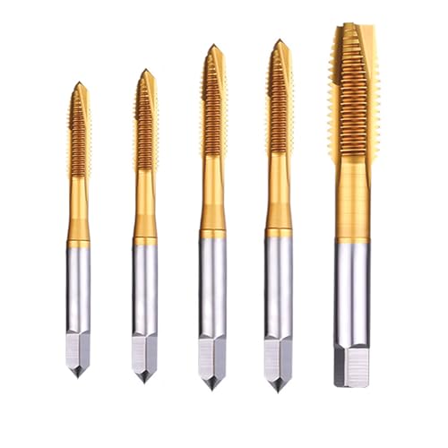 Gewindebohrer Set Titan-beschichtet HSS M3 M4 M5 M6 M8 Rechtshänder Spiralspitze gerade geriffelt und Fertiggewindebohrer von Herreicher