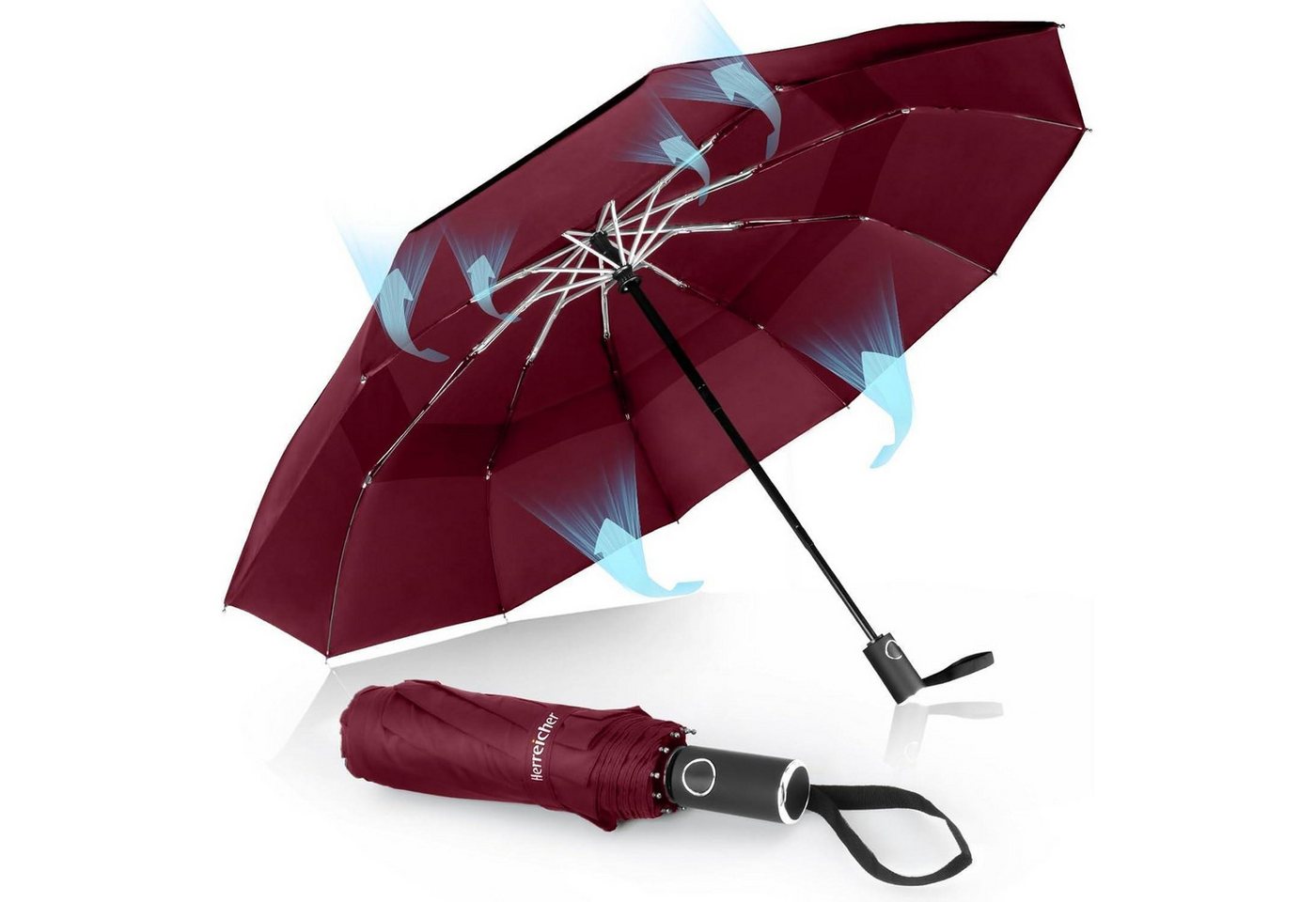 Herreicher Sonnenschirm Herreicher Regenschirm Sturmfest Groß Taschenschirm Winddicht Leicht Herreicher Sonnenschirm Herreicher Regenschirm Sturmfest Groß Taschenschirm Winddicht Leicht von Herreicher