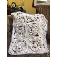 Gehäkelte Baby Afghan Pastel Ombre Baumwolldecke, 75 cm/Groß von HerringboneVintageCo