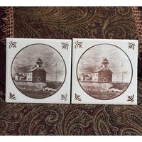 Rollkissen Leuchtturm Fliesen - 2Er Set Rollkissen Leuchtturm Fliesen - 2Er Set von HerringboneVintageCo