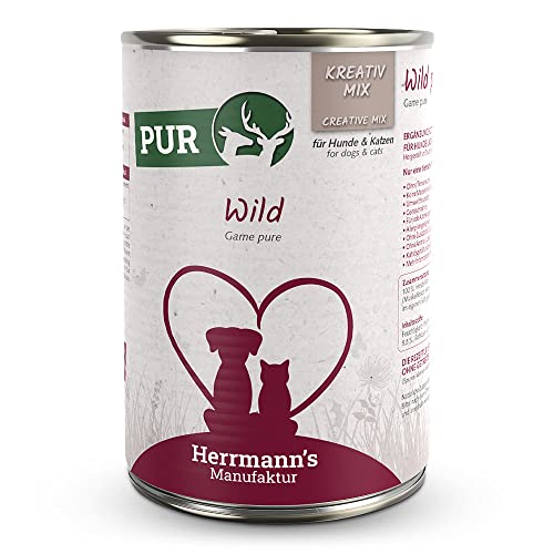 Herrmann's - Kreativ-Mix Wild | Reinfleisch - 12 x 400g - Nassfutter - Für Hund & Katze von Herrmann's