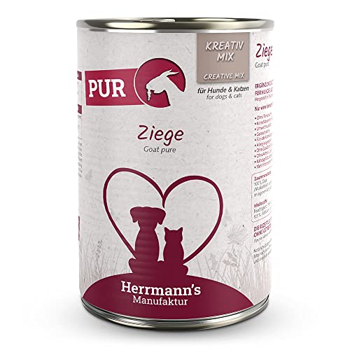 Herrmann's - Kreativ-Mix Ziege | Reinfleisch - 12 x 400g - Nassfutter - Für Hund & Katze von Herrmann's