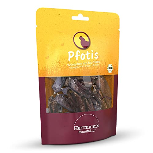 Herrmann's - Pfotis Bio Hühnerwürstchen - 6 x 80g - Snacks - Hundefutter von Herrmann's