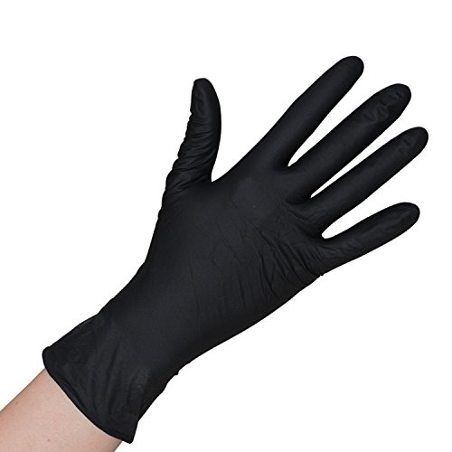 Herrmann Einweghandschuh in Größe L | 100 Stück | Latex Einzelhandschuhe Schwarz in praktischer Spenderbox | Ideal für Hygienebereiche - wie Lebensmittelbranche, Kosmetik UVM. (L) von Herrmann
