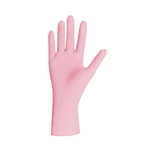 Herrmann Rosa Nitrilhandschuhe | L - 100 Stück/Box | Einweghandschuhe, puderfreie & latexfreie Einmalhandschuhe, Handschuhe in Gr. XS, S, M, L, XL & XXL verfügbar (L) von Herrmann
