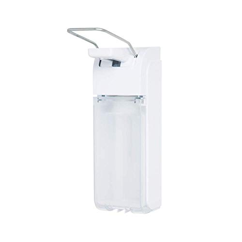 Herrmann Wandspender Weiß mit Wandhalterung | Seifen - Eurospender mit praktischer Dosierpumpe inkl. 1000 ml Flasche + 500 ml Adapter | abschließbare Verschlussplatte + auswechselbare Pumpe von Herrmann
