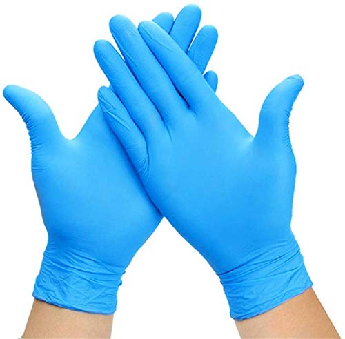 Latex Einweghandschuhe in Größe L | 100 Stück | Einzelhandschuhe Blau in praktischer Spenderbox | Ideal für Hygienebereiche - wie Lebensmittelbranche, Kosmetik UVM. (L) von Herrmann