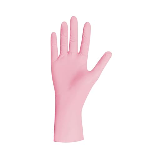 Herrmann Rosa Nitrilhandschuhe | M - 100 Stück/Box | Einweghandschuhe, puderfreie & latexfreie Einmalhandschuhe, Handschuhe in Gr. XS, S, M, L, XL & XXL verfügbar (M) von Herrmann