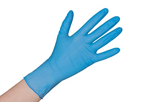 Nitrilhandschuhe puderfrei blau 100 Stück Größe S - XL Einmalhandschuhe Nitril Einweg- Handschuhe ohne Latex (Gr. S, Blau) von Herrmann