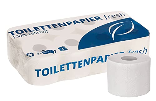 Toilettenpapier Premium 3-lagig | Vorteilspack mit 72 Rollen Klopapier | extra weich, reißfest und 100% CO2-neural | Vorratspack, 9 x 8 Rollen | aus hochwertigem hochweißen Zellstoff von Herrmann