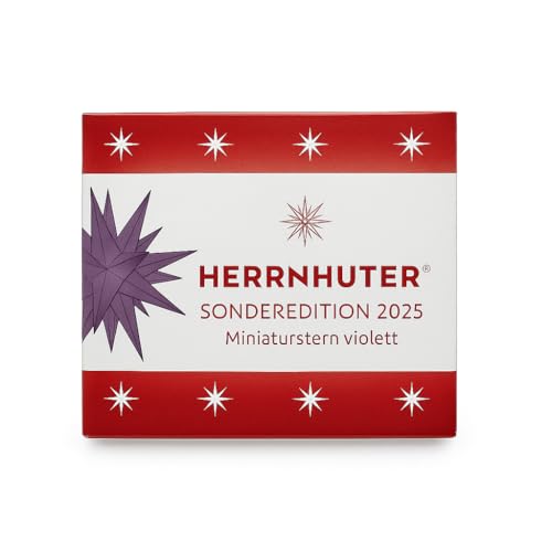 Herrnhuter - limitierter Stern Sonderedition 2025 - Miniaturstern - Violett - Größe: 8cm - mit LED Licht und 3 Meter Kabel, Netzteil NICHT inbegriffen von Herrnhuter