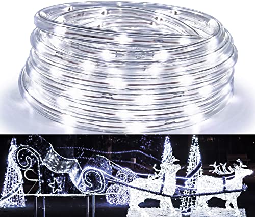 Herrselsam 50M LED Lichterschlauch Außen Lichtschlauch Weiß 8 Modi LED Lichterkette Aussen Wasserdicht LED Schlauch mit Memory-Funktion Strombetrieben für Innen Außen Garten Party Hochzeit von Herrselsam