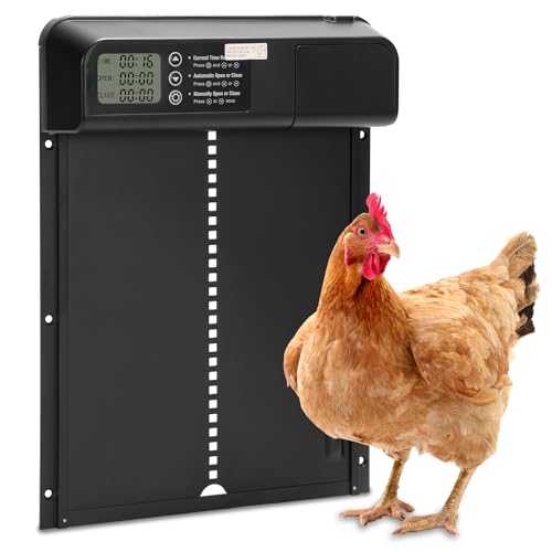 Herrselsam Automatische Hühnerklappe mit Timer/Manuell/Anti-Tamper Modus, elektrische Hühnerklappe automatisch mit Aluminiumlegierung Hühnertür, LED Display, Wasserdichter Türöffner für Hühnerstall Herrselsam Automatische Hühnerklappe mit Timer/Manuell/Anti-Tamper Modus, elektrische Hühnerklappe automatisch mit Aluminiumlegierung Hühnertür, LED Display, Wasserdichter Türöffner für Hühnerstall von Herrselsam