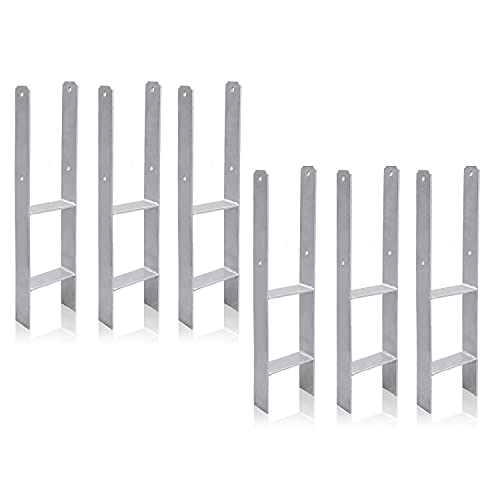 Herrselsam H-Anker Pfostenträger 600mm Länge, Materialstärke 4.7mm für stabile Holzkonstruktionen(6 Stück 121mm) von Herrselsam