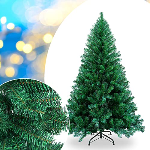 Herrselsam Künstlicher Weihnachtsbaum Grüner Weihnachtsbaum Flammhemmender PVC-Weihnachtsbaum mit Metallständer (150cm) von Herrselsam
