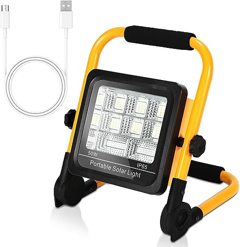 Herrselsam LED Baustrahler Tragbar Strahler 50W LED Arbeitsleuchte wasserdichter Suchscheinwerfer mit 3 Lichtmodi Bauscheinwerfer für Garage Outdoor Angeln von Herrselsam