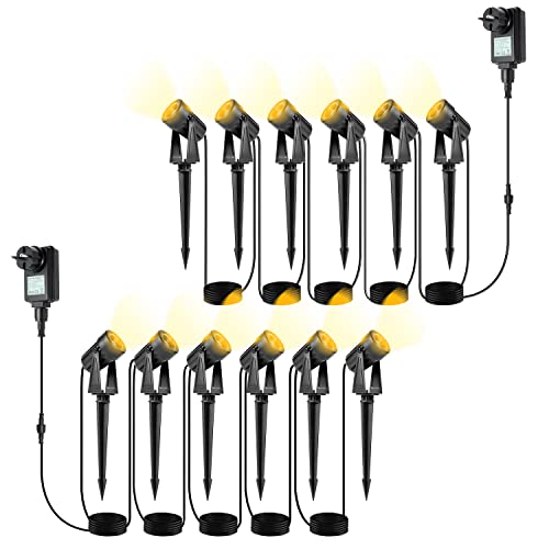 Herrselsam LED Gartenbeleuchtung, 12er Set Gartenleuchte mit Erdspieß, Warmweiß Scheinwerfer Gartenlampe Wegbeleuchtung, IP65 Wasserdicht LED Gartenstrahler mit Stecker Herrselsam LED Gartenbeleuchtung, 12er Set Gartenleuchte mit Erdspieß, Warmweiß Scheinwerfer Gartenlampe Wegbeleuchtung, IP65 Wasserdicht LED Gartenstrahler mit Stecker von Herrselsam